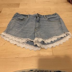 Free People Shorts with Lace Detail
